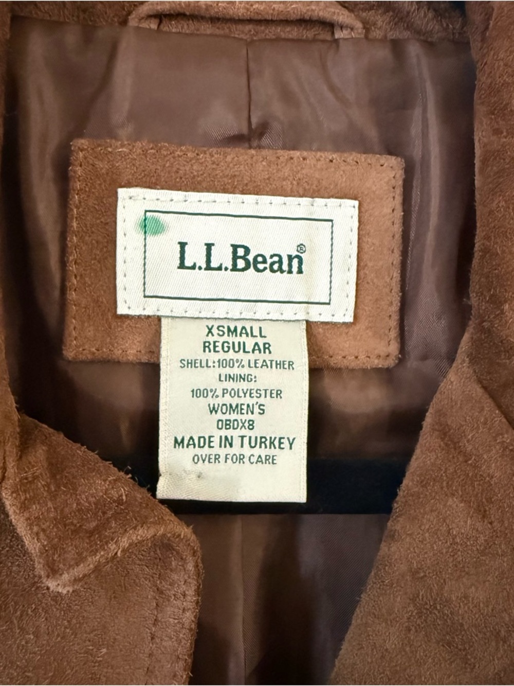 L.L.Bean Brown Suede Leather Jacket Women’s XS Button Front Western Utility Coat - Picture 4 of 5